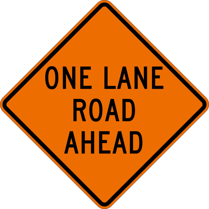 One Lane Road Ahead W20-4 - 48in Non-Reflective Roll Up Sign