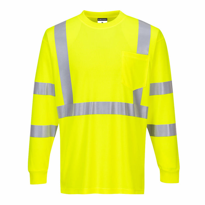 Class 3 Hi Vis Long Sleeve T-Shirt with Pocket